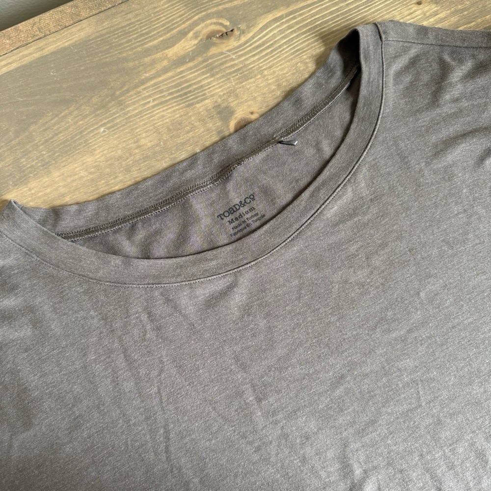 Toad&Co Women's Medium Brown Round Neck 3/4 Sleeve Tee T-Shirt Top‎ Casual